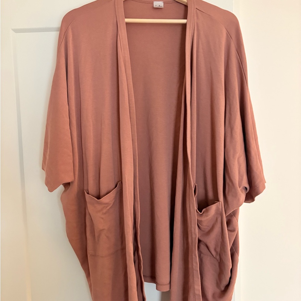 Dusty pink Open Front Cardigan